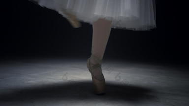 芭蕾舞女演员腿跳舞踮着脚走的芭蕾舞舞者脚<strong>执行</strong>尖端鞋子